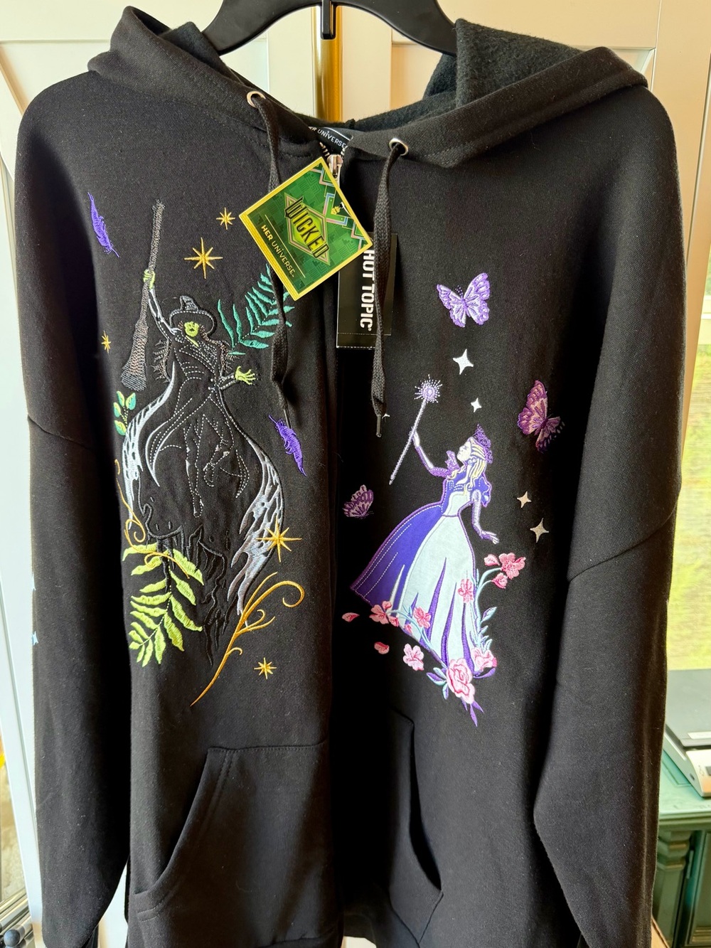 Her Universe Wicked Elphaba & Glinda Duo Embroidered Girls Hoodie